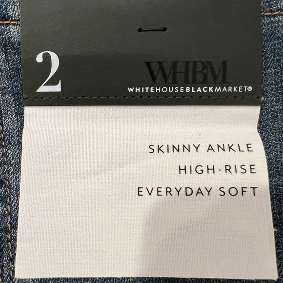 WHBM Jeans Women's Stretch Denim High Rise Skinny Ankle NWT Size 2 - Picture 11 of 12